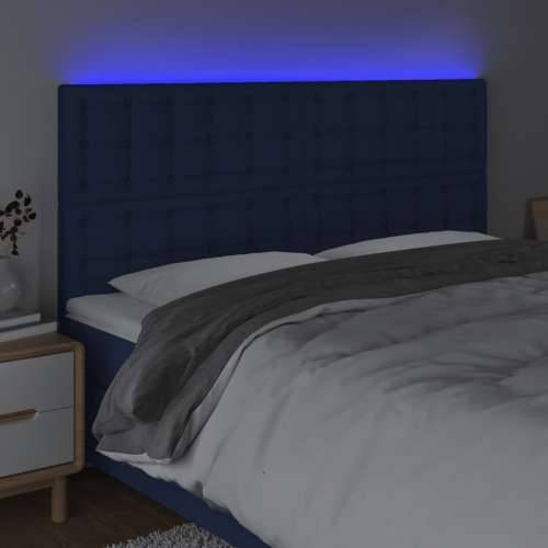 LED uzglavlje plavo 160x5x118/128 cm od tkanine - Plava 160 x 5 x 118/128 cm 1 Cijena