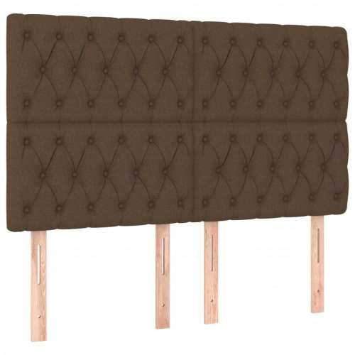 Krevet box spring s madracem LED tamnosmeđi 160x200 cm tkanina - Tamno smeđa 160 x 200 cm Dizajn s gumbima Cijena