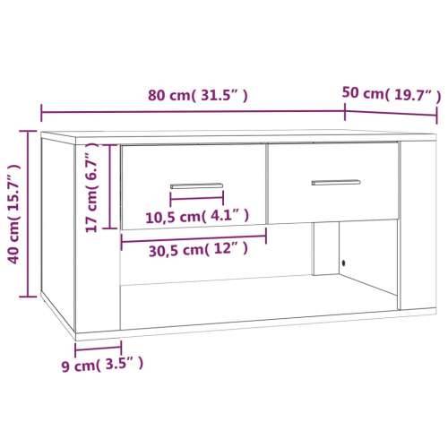 Stolić za kavu crni 80 x 50 x 40 cm od konstruiranog drva - Crna 1 Cijena