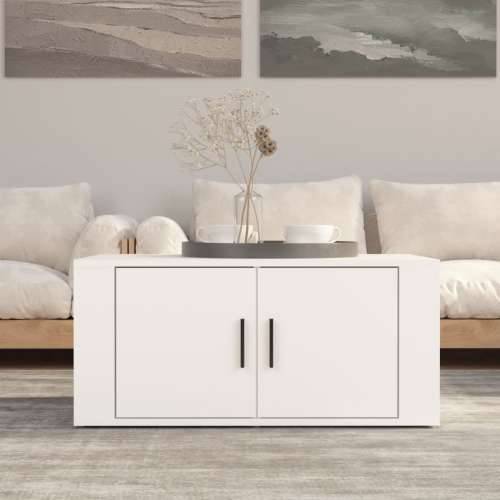 Stolić za kavu bijeli 80 x 50 x 36 cm od konstruiranog drva - Bijela 1 Cijena