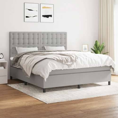 Krevet box spring s madracem svjetlosiva 160x200 cm tkanina  - Svjetlosiva 160 x 200 cm gumbi Cijena