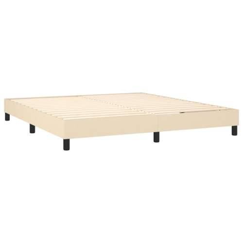 Krevet s oprugama i madracem krem 160x200 cm od tkanine Krema 160 x 200 cm gumbi Cijena