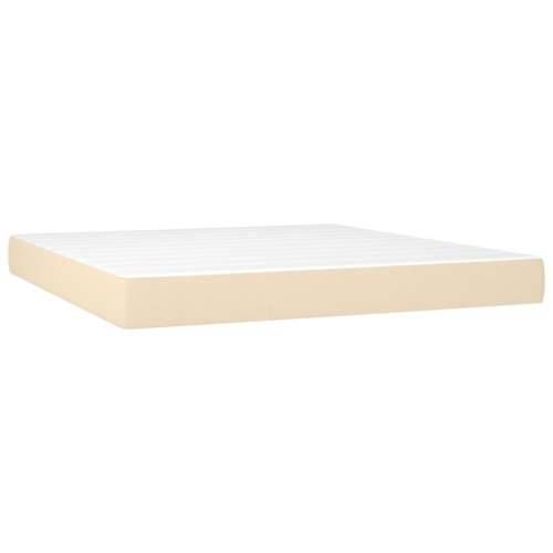 Krevet s oprugama i madracem krem 160x200 cm od tkanine Krema 160 x 200 cm gumbi Cijena