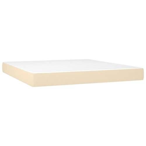 Krevet s oprugama i madracem krem 160x200 cm od tkanine - Krema 160 x 200 cm gumbi Cijena