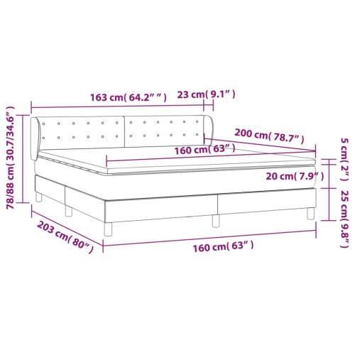 Krevet s oprugama i madracem krem 160x200 cm od tkanine - Krema 160 x 200 cm gumbi Cijena