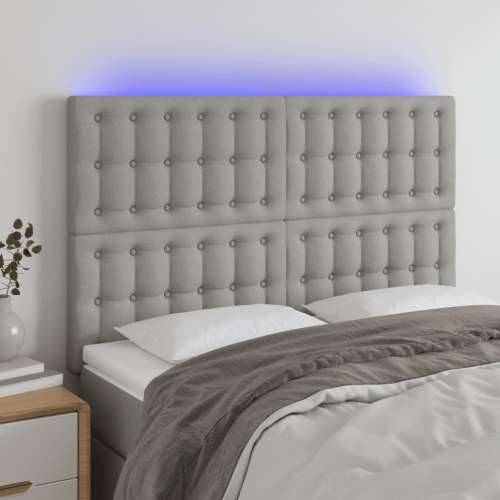 LED uzglavlje svjetlosivo 144x5x118/128 cm od tkanine - Svjetlosiva 144 x 5 x 118/128 cm 1 Cijena