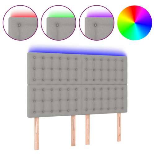 LED uzglavlje svjetlosivo 144x5x118/128 cm od tkanine - Svjetlosiva 144 x 5 x 118/128 cm 1 Cijena