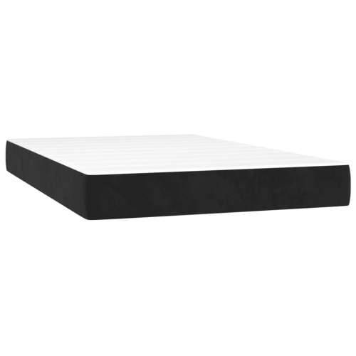 Krevet box spring s madracem LED crni 120 x 200 cm baršun - Crna 120 x 200 cm gumbi Cijena