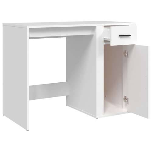 Radni stol bijeli 100 x 49 x 75 cm od konstruiranog drva Cijena