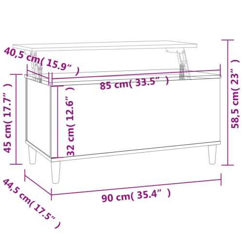 Stolić za kavu siva boja betona 90x44,5x45 cm konstruirano drvo - Beton siva 1 90 cm Cijena