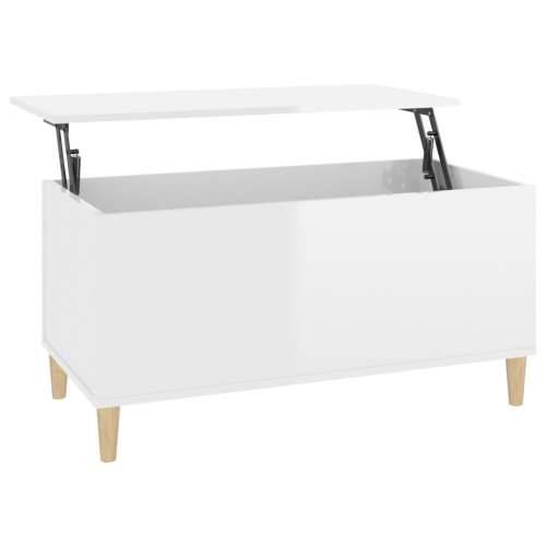 Stolić za kavu sjajni bijeli 90x44,5x45 cm konstruirano drvo - Visoko sjajno bijela 1 90 cm Cijena