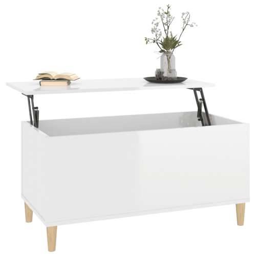 Stolić za kavu sjajni bijeli 90x44,5x45 cm konstruirano drvo - Visoko sjajno bijela 1 90 cm Cijena