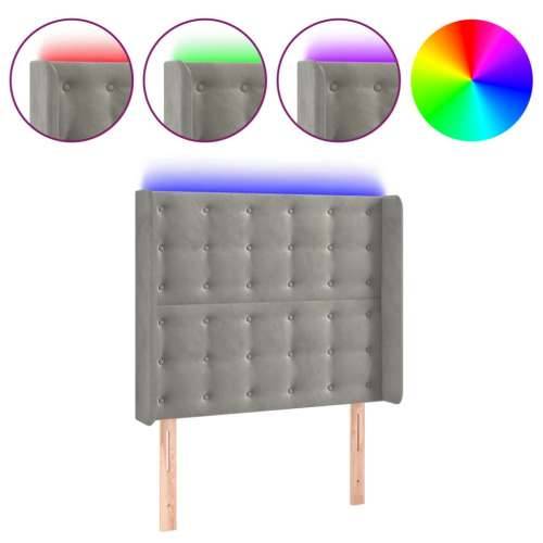 LED uzglavlje svjetlosivo 103 x 16 x 118/128 cm baršunasto - Svjetlosiva 103 x 16 x 118/128 cm 1 Cijena