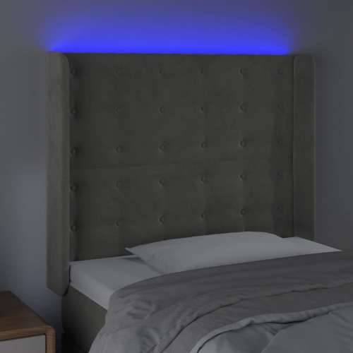 LED uzglavlje svjetlosivo 103 x 16 x 118/128 cm baršunasto - Svjetlosiva 103 x 16 x 118/128 cm 1 Cijena
