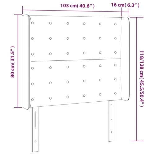 LED uzglavlje svjetlosivo 103 x 16 x 118/128 cm baršunasto - Svjetlosiva 103 x 16 x 118/128 cm 1 Cijena
