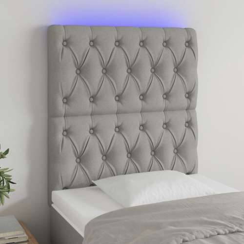 LED uzglavlje svjetlosivo 80x7x118/128 cm od tkanine - Svjetlosiva 80 x 7 x 118/128 cm 1 Cijena