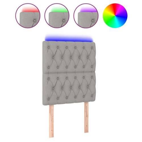 LED uzglavlje svjetlosivo 80x7x118/128 cm od tkanine - Svjetlosiva 80 x 7 x 118/128 cm 1 Cijena