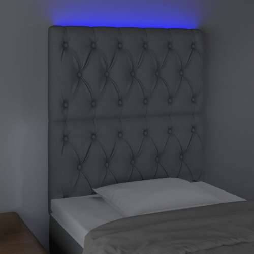 LED uzglavlje svjetlosivo 80x7x118/128 cm od tkanine - Svjetlosiva 80 x 7 x 118/128 cm 1 Cijena