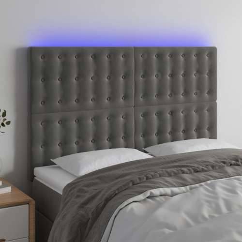 LED uzglavlje tamnosivo 144x5x118/128 cm baršunasto - Tamno siva 144 x 5 x 118/128 cm 1 Cijena