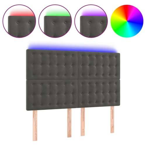 LED uzglavlje tamnosivo 144x5x118/128 cm baršunasto - Tamno siva 144 x 5 x 118/128 cm 1 Cijena