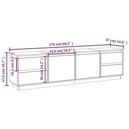 TV ormarić smeđa boja meda 176 x 37 x 47,5 cm masivna borovina - boja meda 1 Cijena