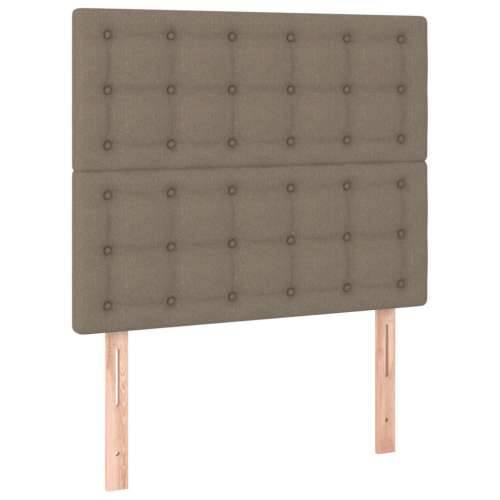 Krevet box spring s madracem LED smeđesivi 120 x 200 cm tkanina - Sivo-smeđa 120 x 200 cm gumbi Cijena