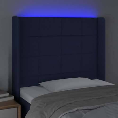 LED uzglavlje plavo 93 x 16 x 118/128 cm od tkanine - Plava 93 x 16 x 118/128 cm 1 Cijena