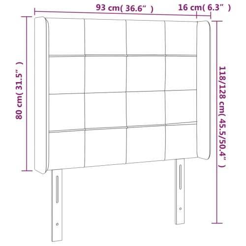 LED uzglavlje plavo 93 x 16 x 118/128 cm od tkanine - Plava 93 x 16 x 118/128 cm 1 Cijena