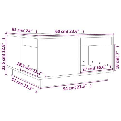 Stolić za kavu boja meda 60 x 61 x 32,5 cm od masivne borovine - boja meda 60 x 61 x 32.5 cm 1 Cijena