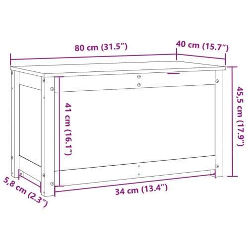Kutija za pohranu boja meda 80x40x45,5 cm od masivne borovine - boja meda 80 x 40 x 45.5 cm 1 Cijena