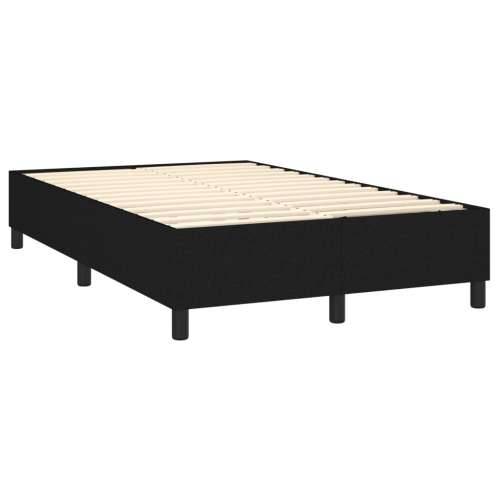 Krevet box spring s madracem LED crni 120 x 200 cm od tkanine - Crna 120 x 200 cm Obično s čavlima Cijena