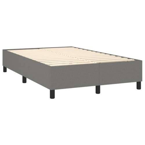 Krevet box spring s madracem LED tamnosivi 120 x 200 cm tkanina - Tamno siva 120 x 200 cm Dizajn s gumbima Cijena
