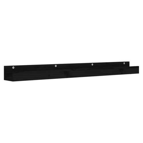 Zidne police 2 kom crne 110 x 12 x 9 cm od masivne borovine - Crna 110 x 12 x 9 cm 1 Cijena