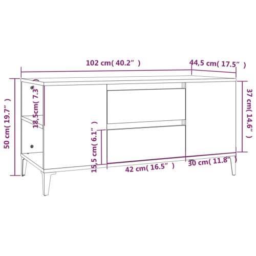 TV ormarić crni 102 x 44,5 x 50 cm od konstruiranog drva - Crna 1 Cijena