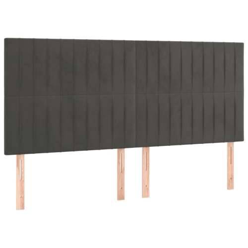 LED uzglavlje tamnosivo 160x5x118/128 cm baršunasto - Tamno siva 160 x 5 x 118/128 cm 1 Cijena