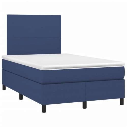 Krevet box spring s madracem LED plavi 120 x 200 cm od tkanine - Plava 120 x 200 cm Gladak dizajn Cijena