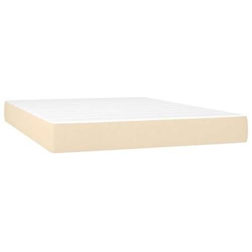 Krevet s oprugama i madracem krem 140x200 cm od tkanine - Krema 140 x 200 cm vodoravne pruge Cijena