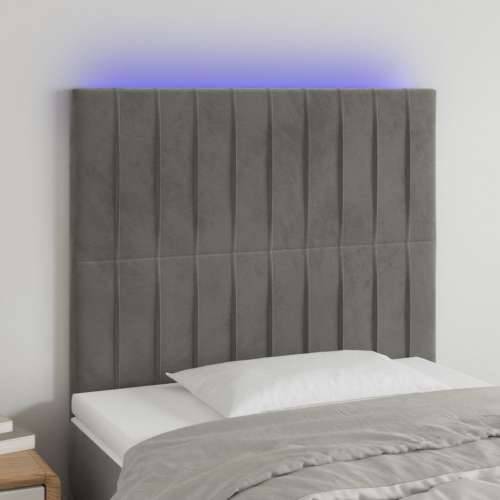 LED uzglavlje svjetlosivo 100x5x118/128 cm baršunasto - Svjetlosiva 100 x 5 x 118/128 cm 1 Cijena