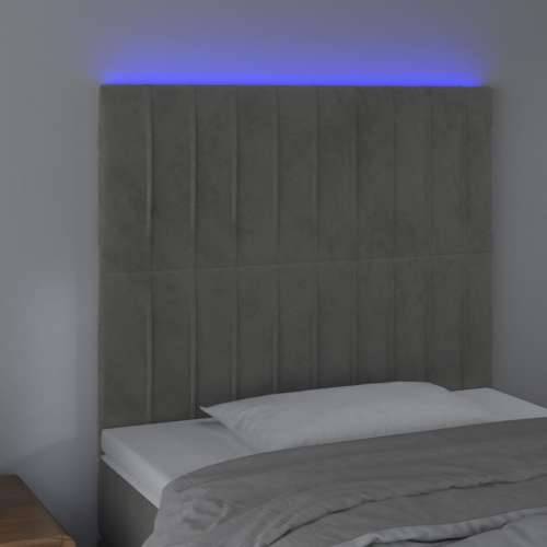 LED uzglavlje svjetlosivo 100x5x118/128 cm baršunasto - Svjetlosiva 100 x 5 x 118/128 cm 1 Cijena