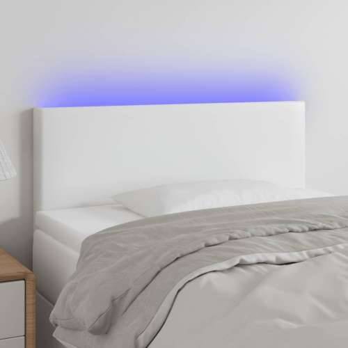 LED uzglavlje bijelo 80 x 5 x 78/88 cm od umjetne kože