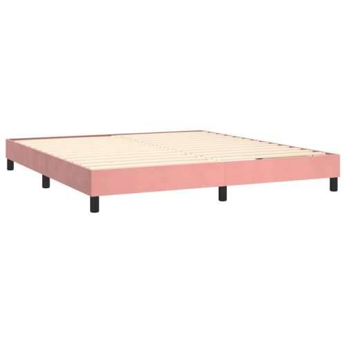 Krevet box spring s madracem LED ružičasti 160x200cm baršunasti - Ružičasta 160 x 200 cm Dizajn s gumbima Cijena