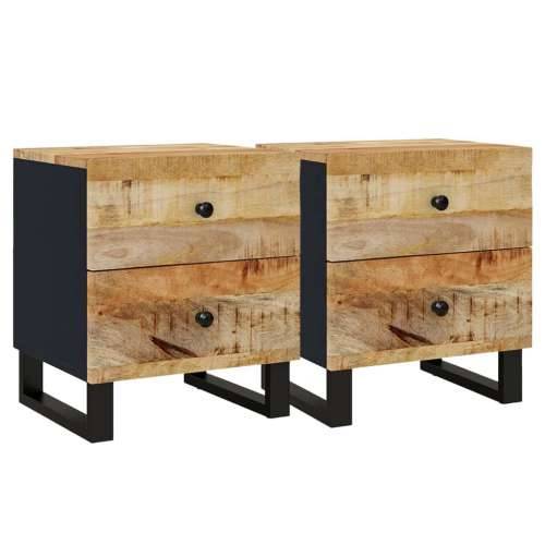 Noćni ormarići 2 kom 40 x 33 x 46 cm od masivnog drva manga - 2 masivno drvo manga Cijena