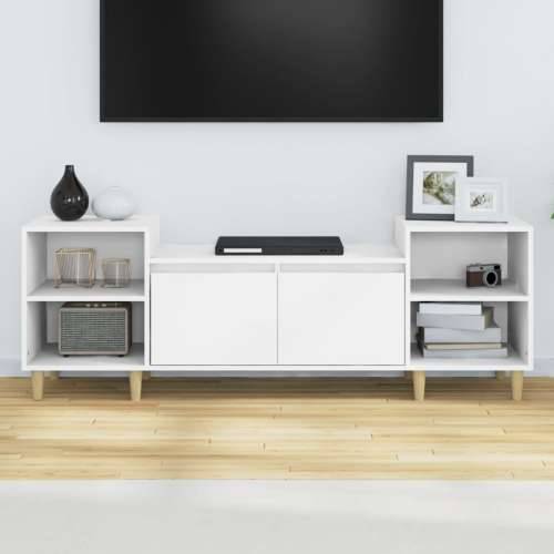 TV ormarić bijeli 160 x 35 x 55 cm od konstruiranog drva - Bijela 1 Cijena