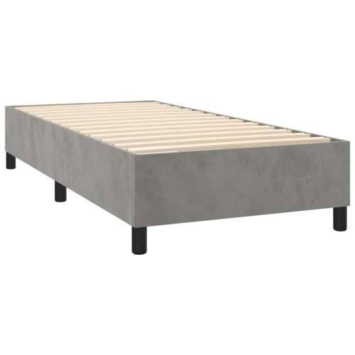 Box spring krevet s madracem svjetlosivi 100x200 cm baršunasti - Svjetlosiva 100 x 200 cm Okomite pruge Cijena