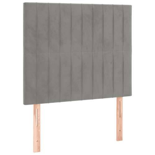 Box spring krevet s madracem svjetlosivi 100x200 cm baršunasti - Svjetlosiva 100 x 200 cm Okomite pruge Cijena