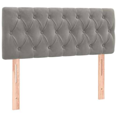 Box spring krevet s madracem svjetlosivi 100x200 cm baršunasti - Svjetlosiva 100 x 200 cm Dizajn s gumbima Cijena