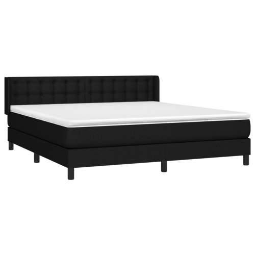 Krevet s oprugama i madracem crni 180x200 cm od tkanine - Crna 180 x 200 cm gumbi Cijena