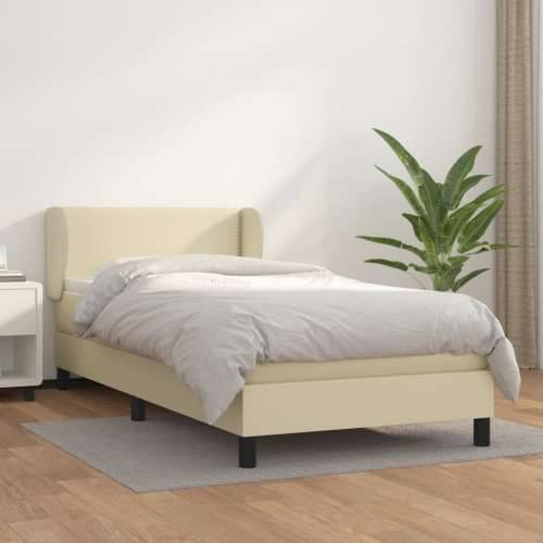 Krevet s oprugama i madracem krem 100x200 cm od umjetne kože - Krema 100 x 200 cm Obično s čavlima Cijena