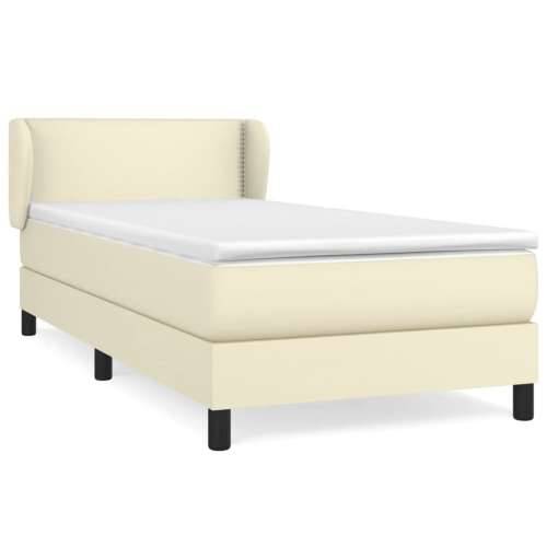 Krevet s oprugama i madracem krem 100x200 cm od umjetne kože - Krema 100 x 200 cm Obično s čavlima Cijena
