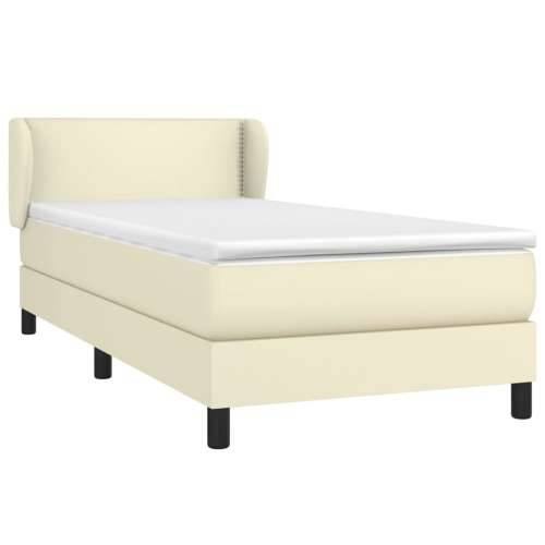 Krevet s oprugama i madracem krem 100x200 cm od umjetne kože - Krema 100 x 200 cm Obično s čavlima Cijena